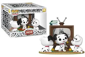 Funko POP Moment Rolly, Patch & Lucky with TV #1664 Disney 101 Dalmatians