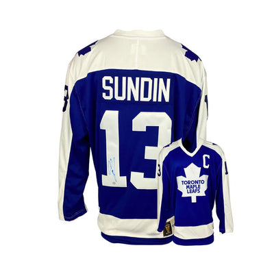 Mats Sundin Toronto Maple Leafs Autographed Blue & White Fanatics Vintage Breakaway Jersey