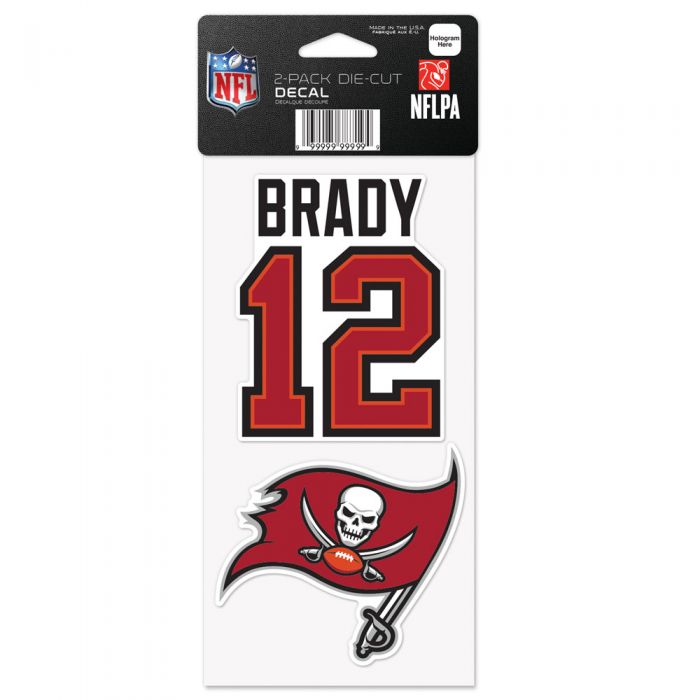 Tampa Bay Buccaneers Tom Brady 2-Pack Die-Cut Decal #12