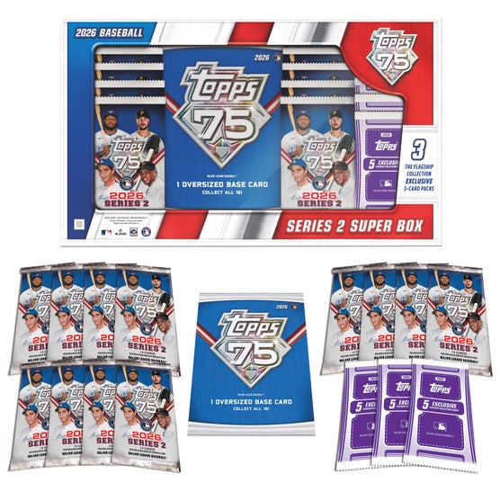 MLB 2026 TOPPS BASEBALL SERIES 2 COLLECTION - 15 Packs & 1 Oversized Card