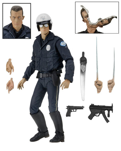 NECA Terminator 2 Judgement Day T-1000 7" Motorcycle Cop Action Figure