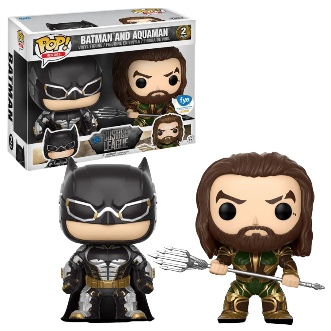 Funko POP Batman  And Aquaman 2 Pack - DC Justice League - Fye Exclusive