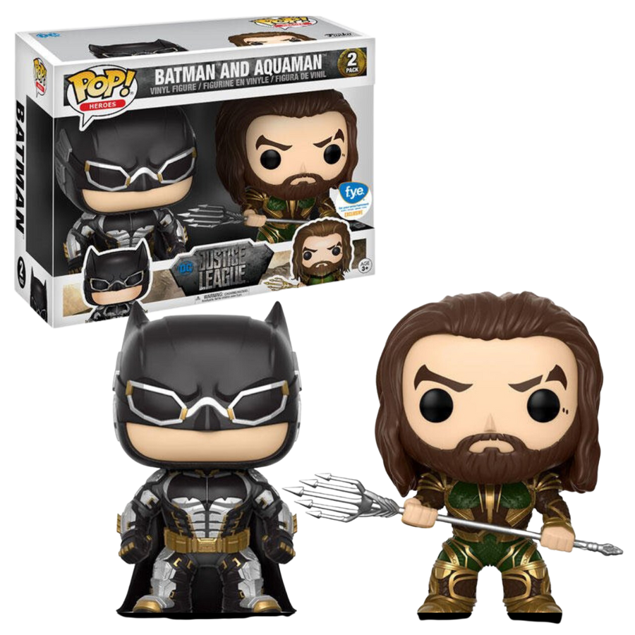 Funko POP Batman And Aquaman 2 Pack - DC Justice League - Fye Exclusive