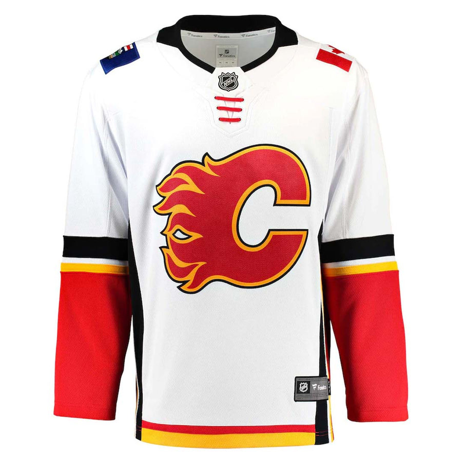 NHL Calgary Flames Youth L/XL Fanatics Breakaway Jersey - White