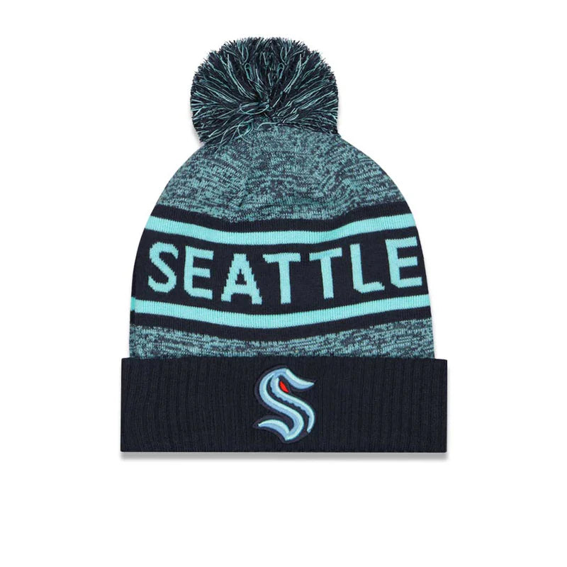 NHL Seattle Kraken Fanatics Authentic Pro Cuffed Pom Beanie