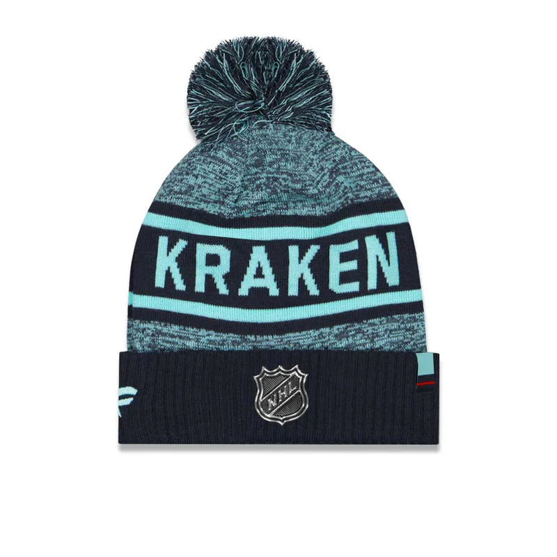 NHL Seattle Kraken Fanatics Authentic Pro Cuffed Pom Beanie