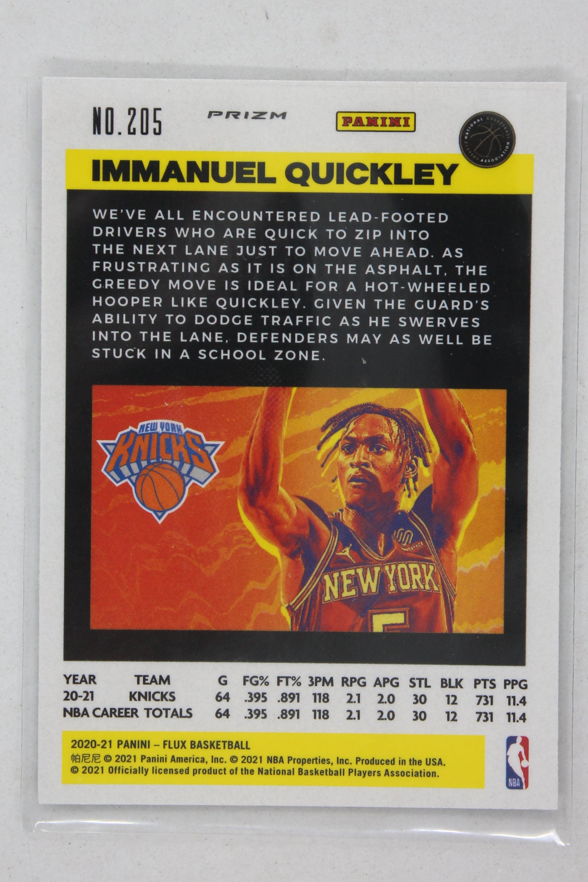 Immanuel Quickley 2020-21 Panini Flux Rookie Card