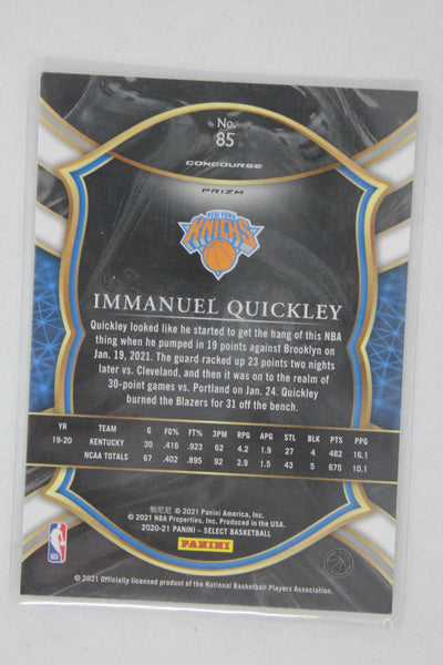 Immanuel Quickley 2020-21 Panini Select - Red White Green Cracked Ice Prizm Concourse - Rookie Card