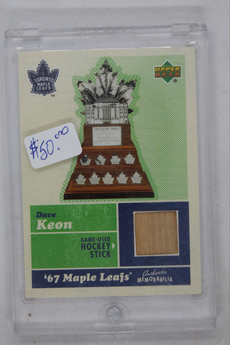Dave Keon 2006-07 Upper Deck - 67 Maple Leafs Game-Used Stick Card