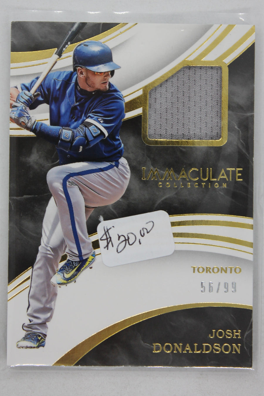 Josh Donaldson 2016 Panini Immaculate Collection - Immaculate Swatches #IS-JD Jersey Card #56/99