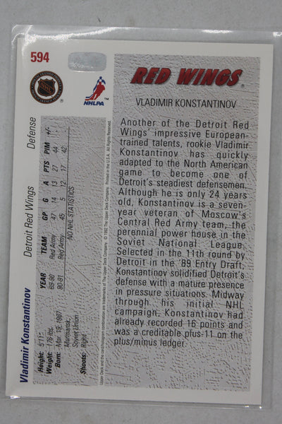 Vladimir Konstantinov 1991-92 Upper Deck Young Guns Rookie Card