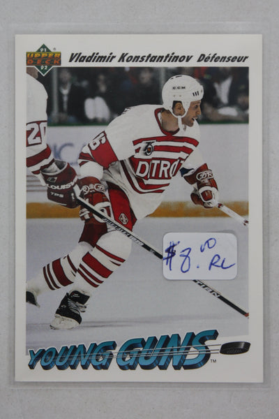 Vladimir Konstantinov 1991-92 Upper Deck Young Guns Rookie Card (French)
