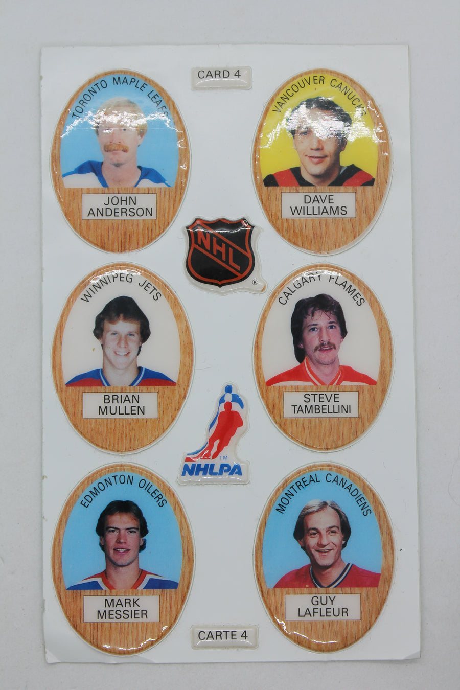 Vintage NHL Hockey Card #4 Puffy Stickers Funmate 1983 - opened but stickers still on card