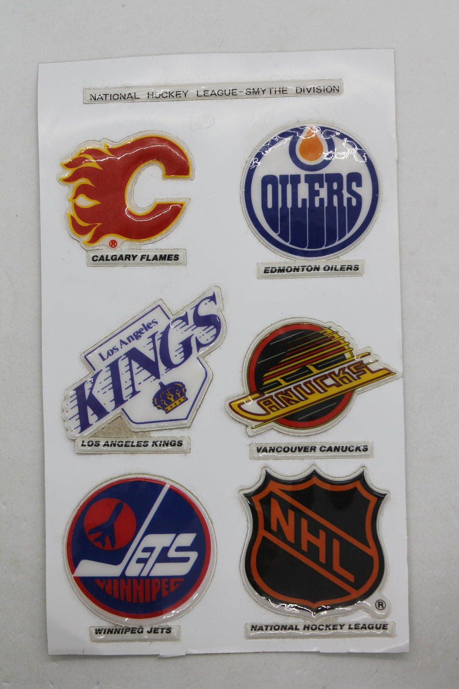 Vintage NHL Hockey Puffy Smythe Division Stickers Funmate 1983 - opened but stickers still on card