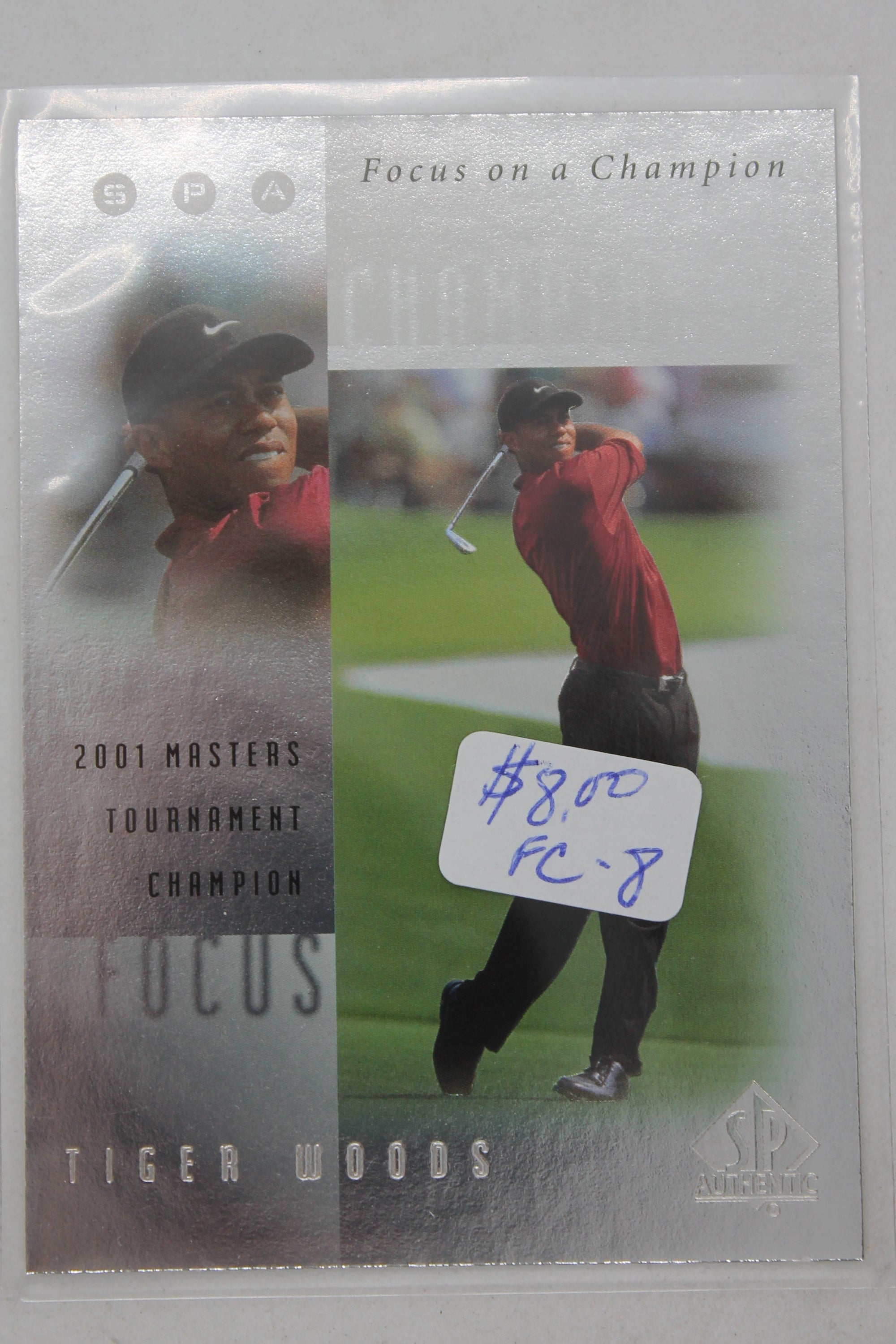 Tiger Woods 2001 SP Authentic - Focus on a Champion #FC8 - Rookie Year