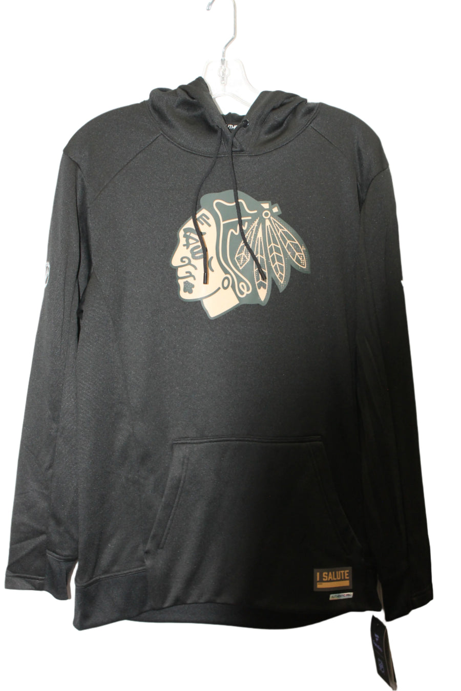 NHL Chicago Blackhawks Fanatics Military "I Salute" Hoodie - (Black)