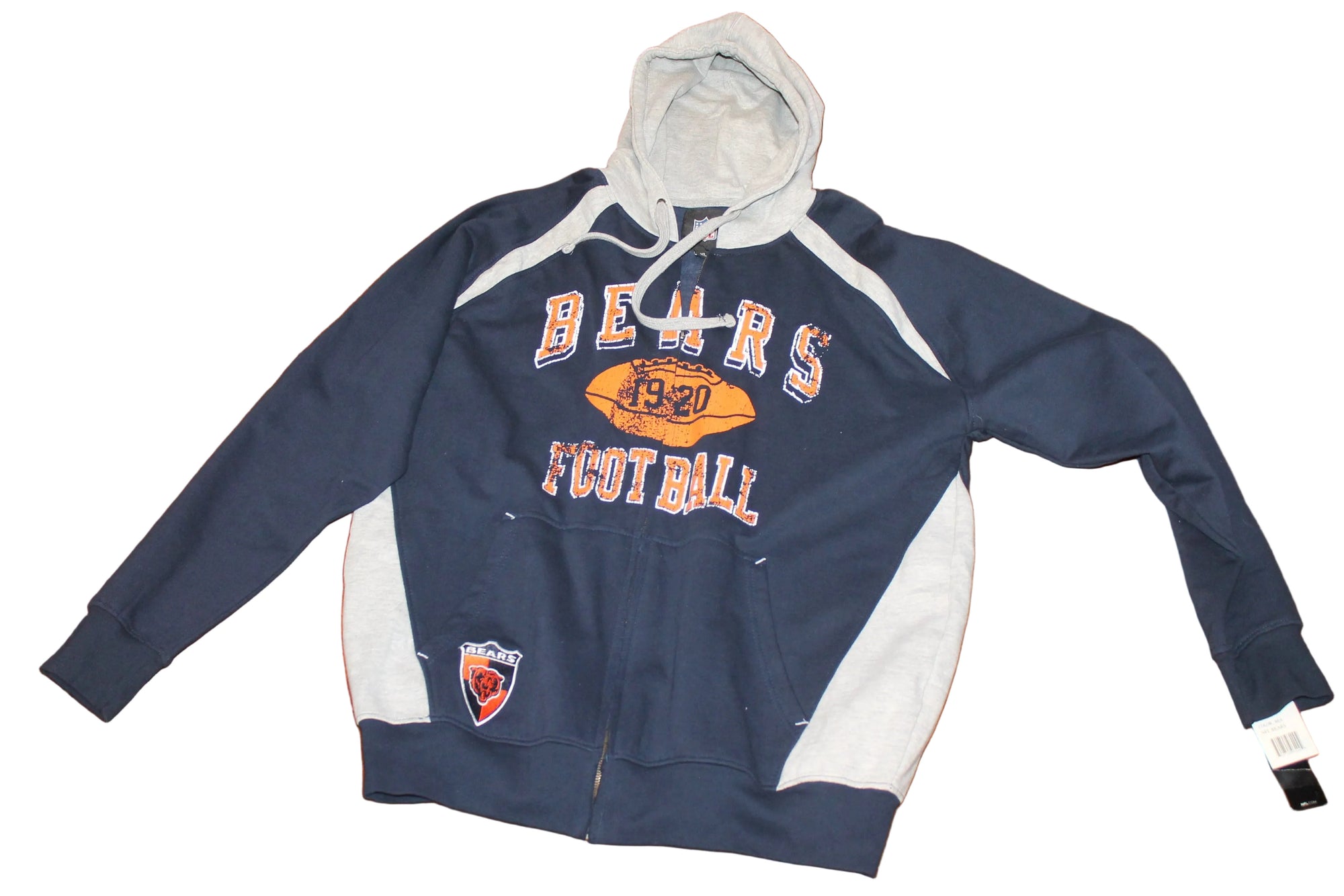 NFL Chicago Bears NFL Team Apparel Men's Full-Zip Distressed Hoodie - XLarge