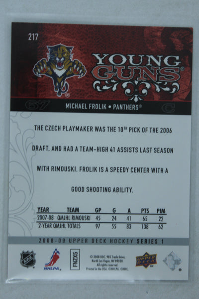 Michael Frolik 2008-09 Upper Deck Young Guns Rookie Card