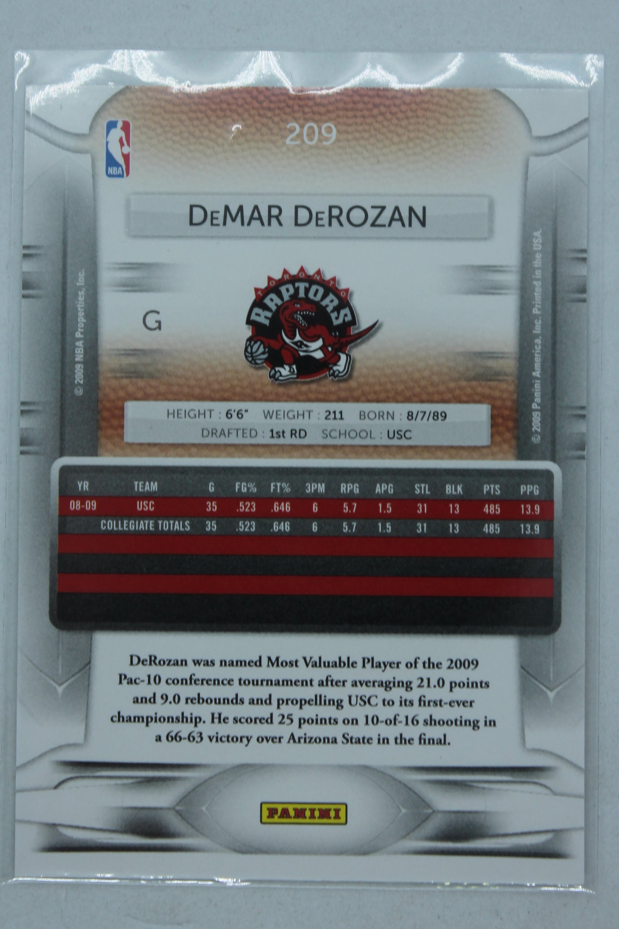 DeMar DeRozan 2009-10 Panini Prestige Rookie Card