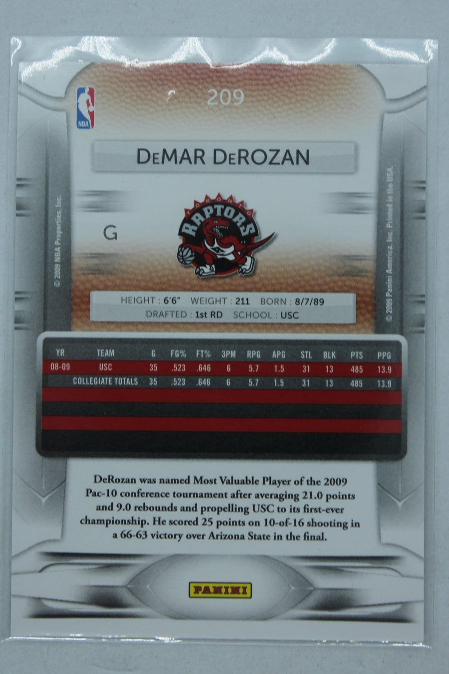 DeMar DeRozan 2009-10 Panini Prestige Rookie Card
