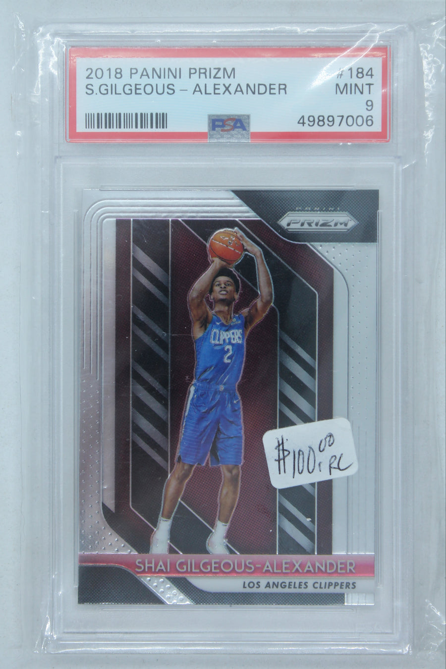 Shai Gilgeous Alexander 2018-19 Panini Prizm Rookie Card Mint PSA 9