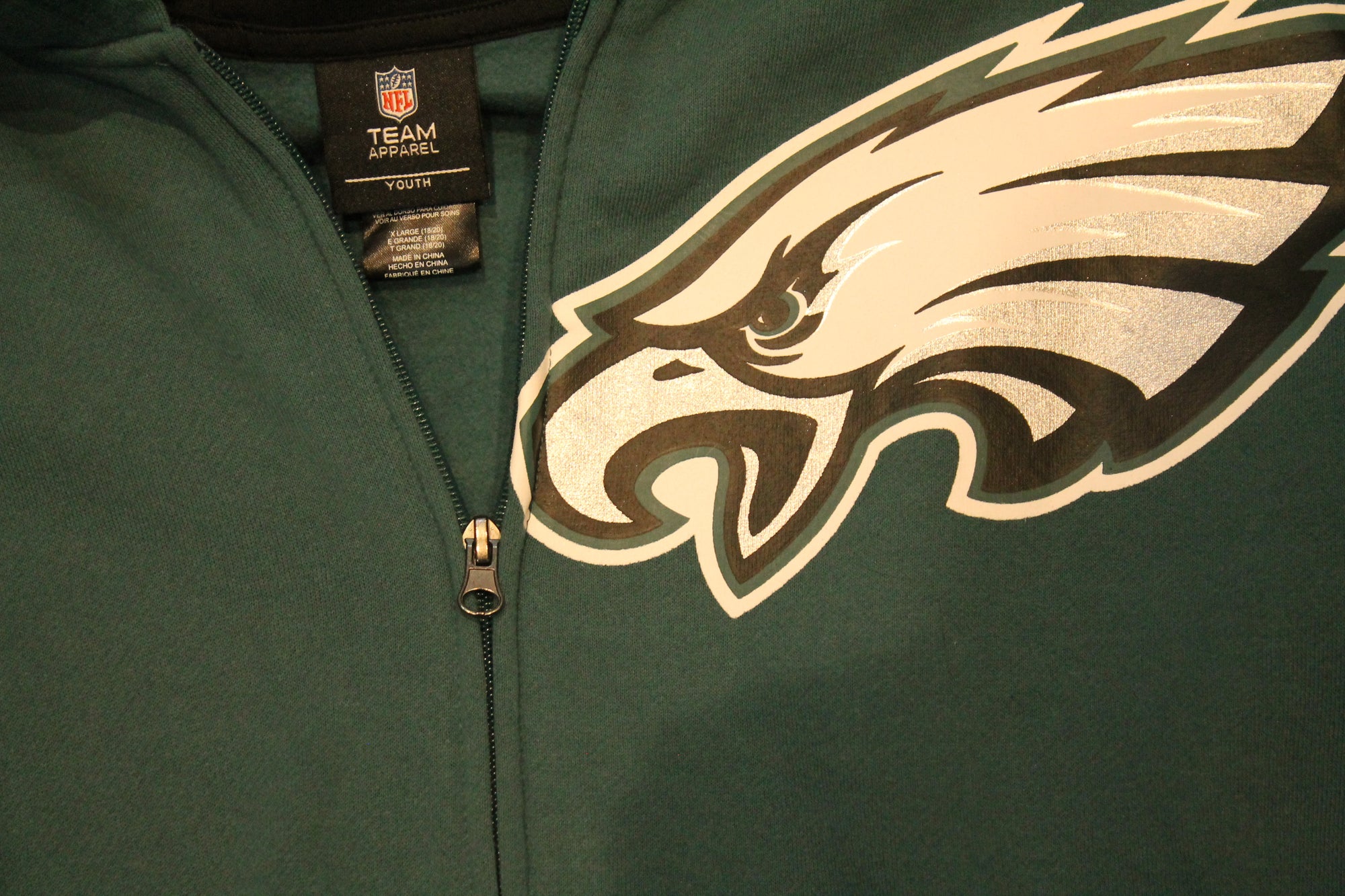 NFL Philadelphia Eagles Youth NFL Team Apparel Full Zip Hoodie
