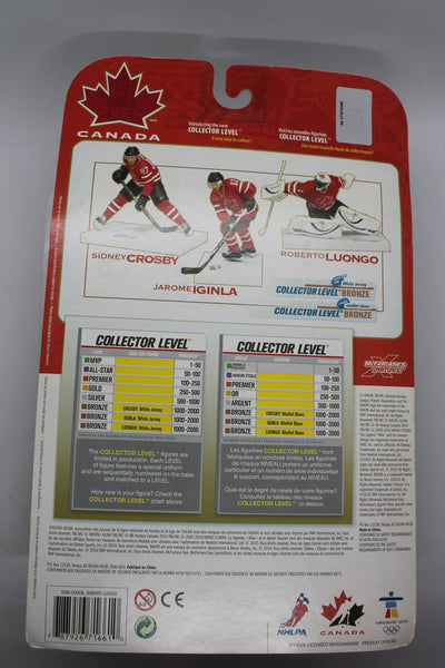 Roberto Luongo Bronze Level McFarlane Toys: Team Canada White Jersey - Cardboard Damage - detached from cardboard