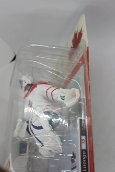 Roberto Luongo Bronze Level McFarlane Toys: Team Canada White Jersey - Cardboard Damage - detached from cardboard