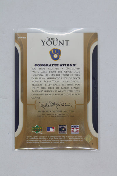 Robin Yount 2004 SP Legendary Cuts - Legendary Swatches #LSW-RY Jersey Card