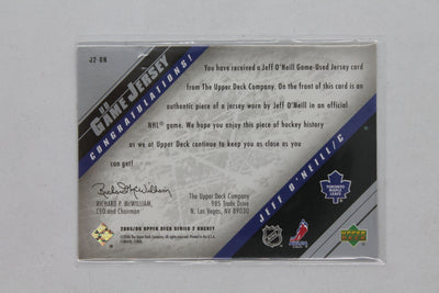 Jeff O'Neill 2005-06 Upper Deck - UD Game Jersey Series 2 #J2-ON Jersey Card - OverDrive