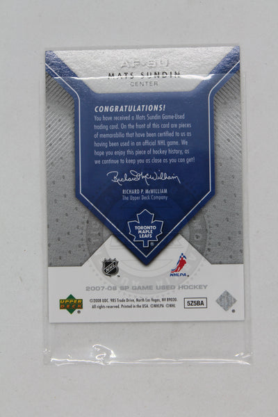 Mats Sundin 2007-08 SP Game Used Edition - Authentic Fabrics #AF-SU Jersey Card