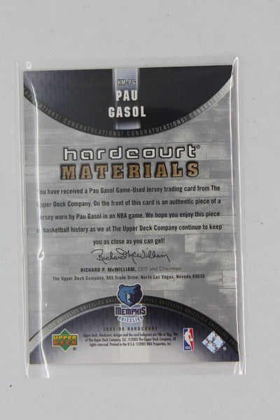 Pau Gasol 2005-06 Upper Deck Hardcourt - Hardwood Materials #HM-PG Jersey Card