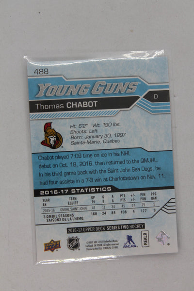 Thomas Chabot 2016-17 Upper Deck Young Guns Rookie Card