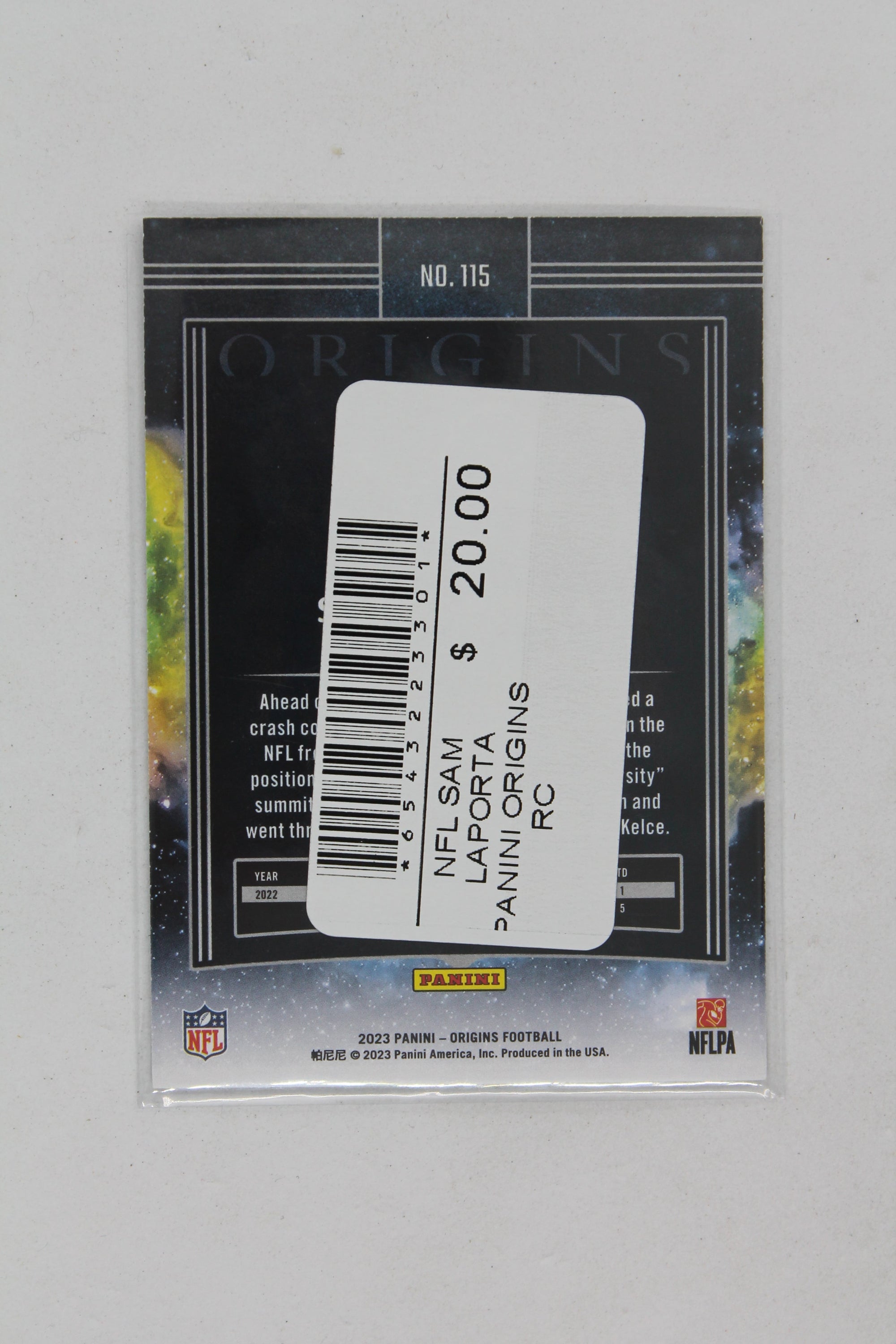 Sam LaPorta 2023 Panini Origins - Rookies - Rookie Card