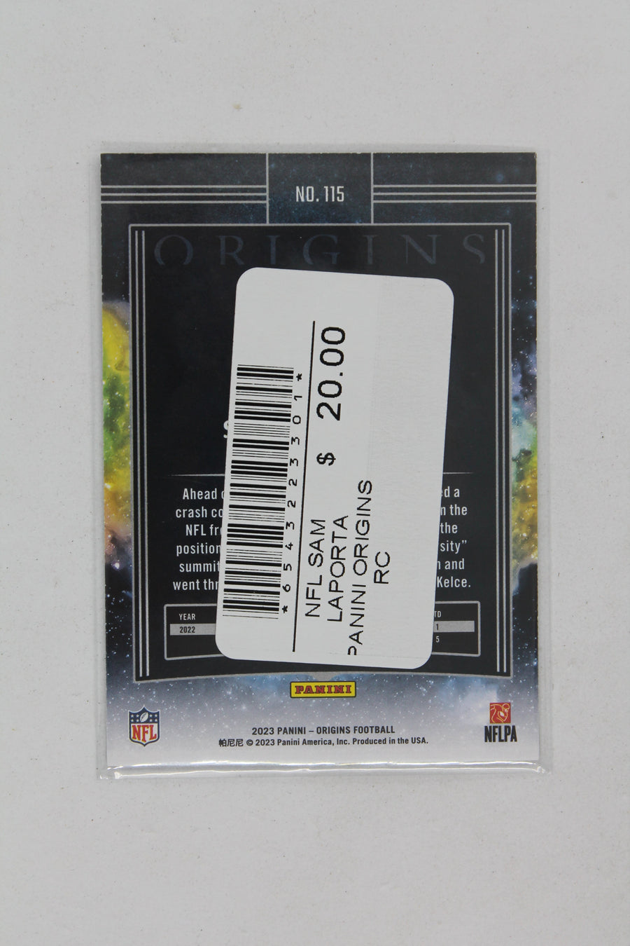 Sam LaPorta 2023 Panini Origins - Rookies - Rookie Card