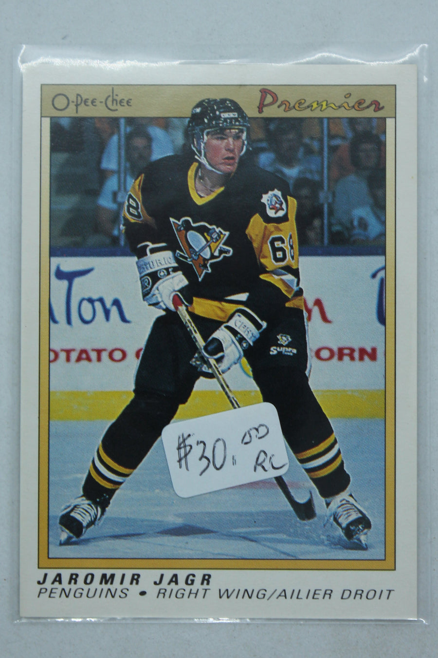 Jaromir Jagr 1990-91 O.P.C. Premier Rookie Card