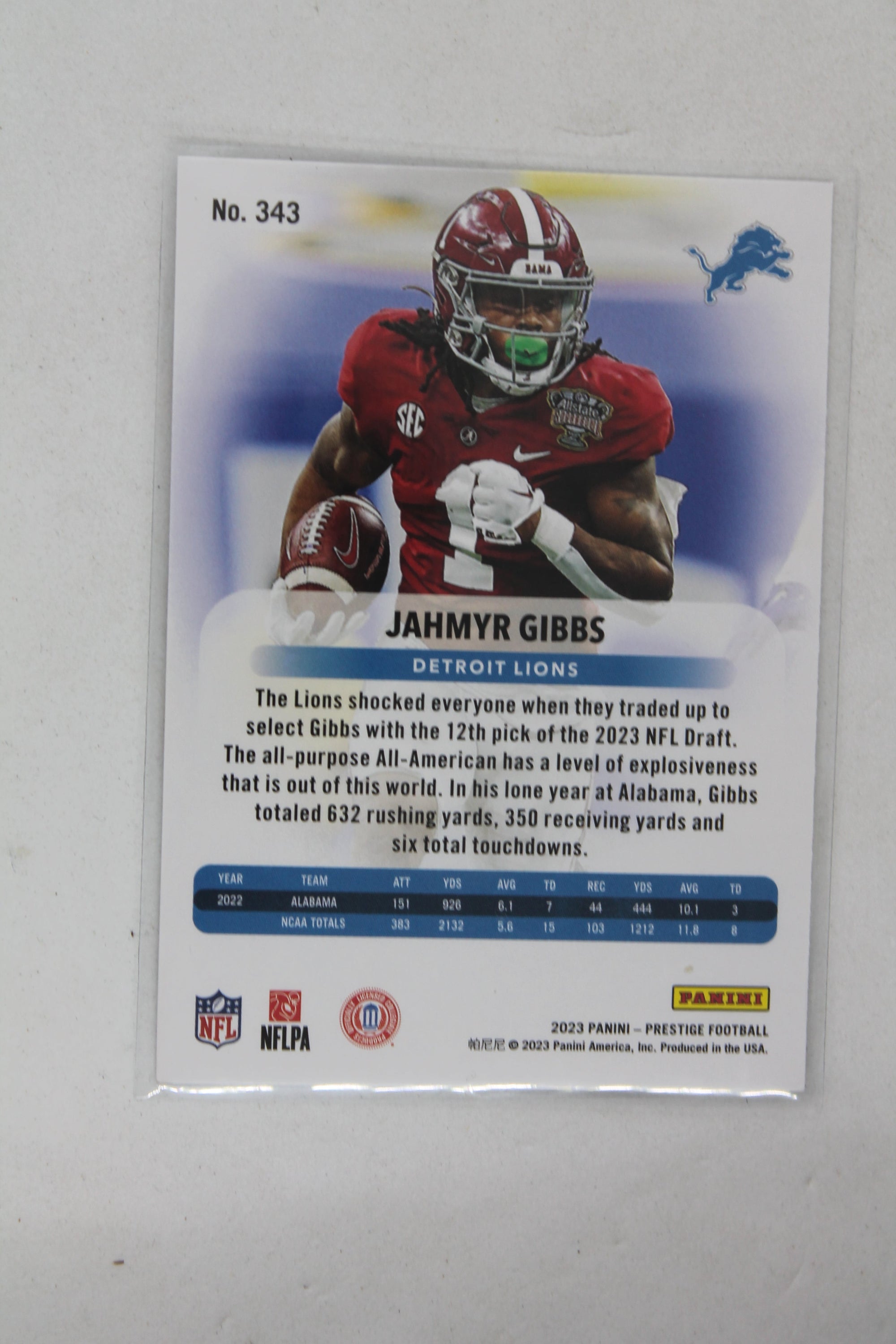 Jahmyr Gibbs 2023 Panini Prestige Rookies - Rookie Card