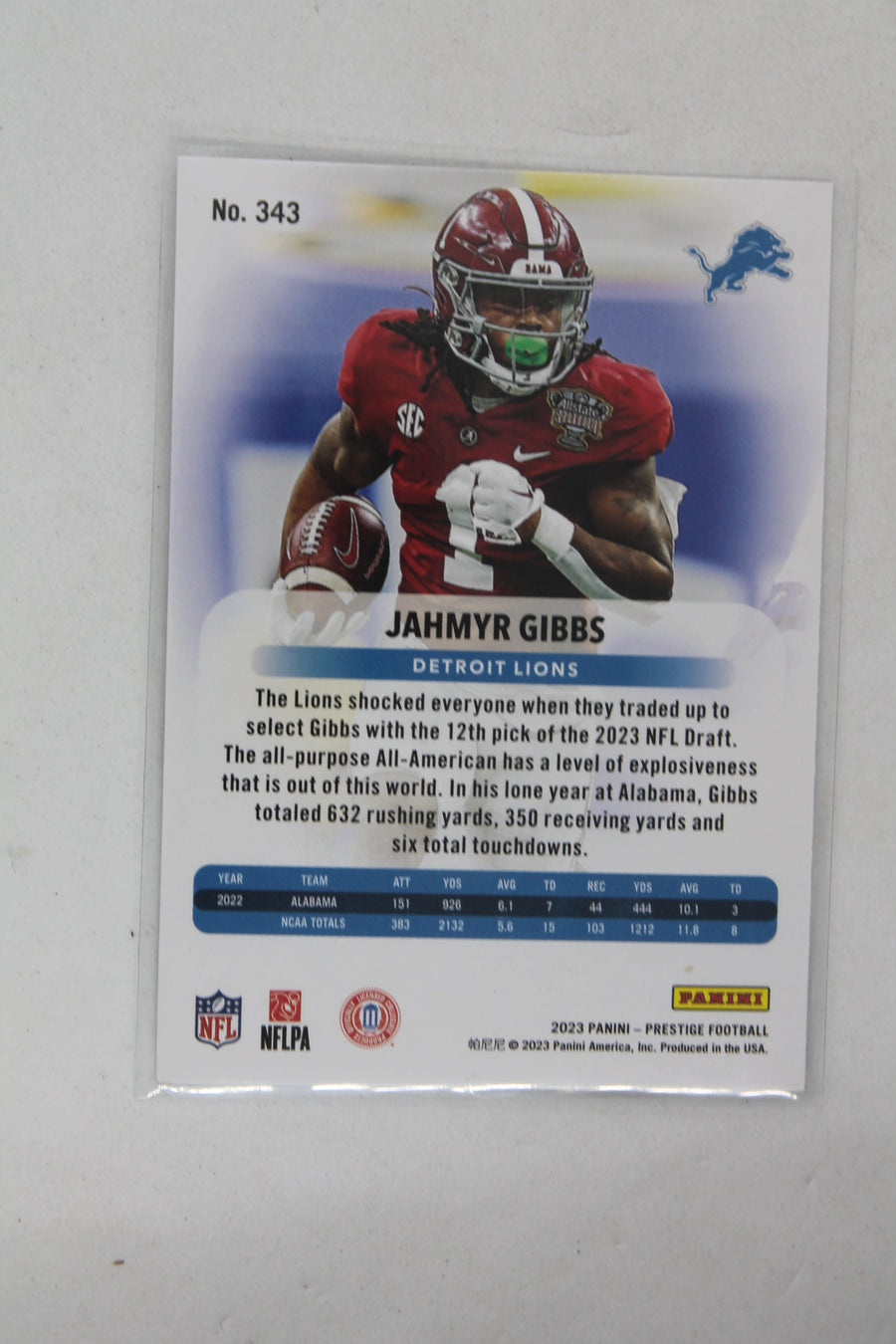 Jahmyr Gibbs 2023 Panini Prestige Rookies - Rookie Card