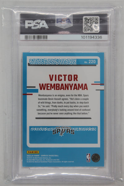 Victor Wembanyama 2023-24 Panini Donruss Rated Rookie Rookie Card PSA MINT 9