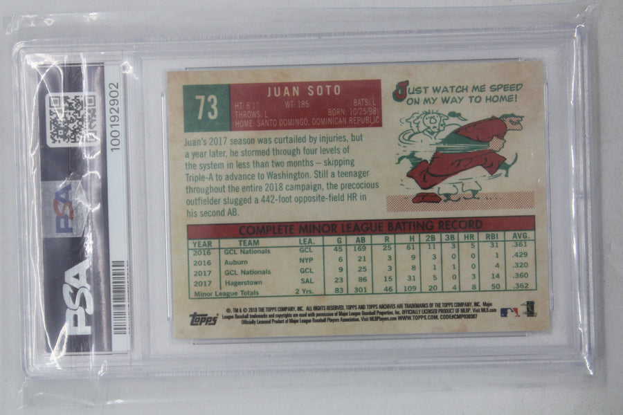 Juan Soto 2018 Topps Archives 1959 Design Rookie Card - PSA 9 Mint