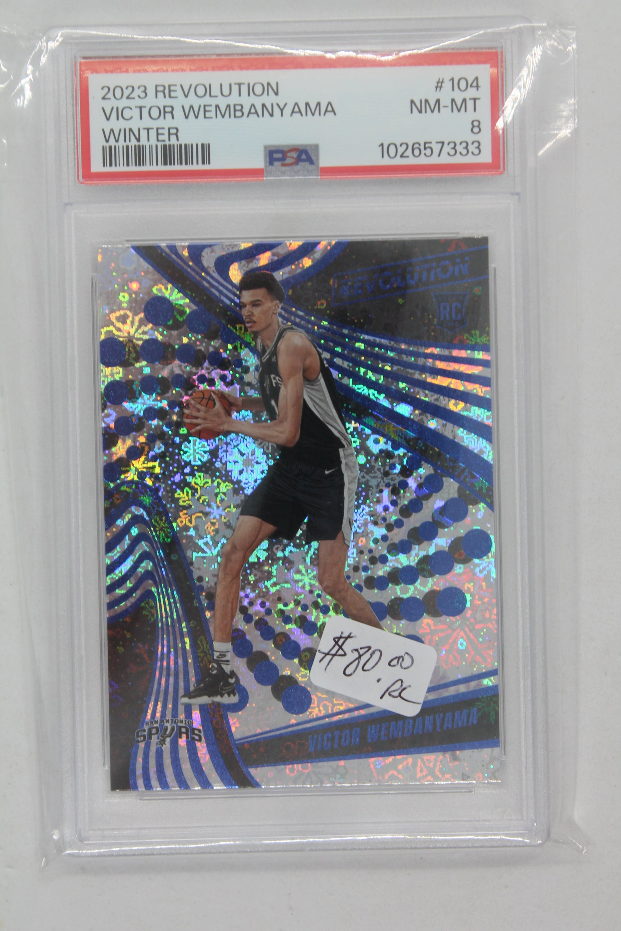 Victor Wembanyama 2023-24 Panini Revolution Rookies Rookie Card PSA 8