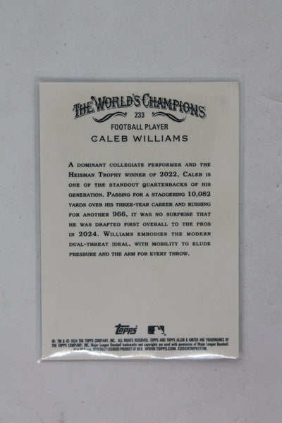 Caleb Wiiliams 2024 Topps Allen & Ginter Rookie Card