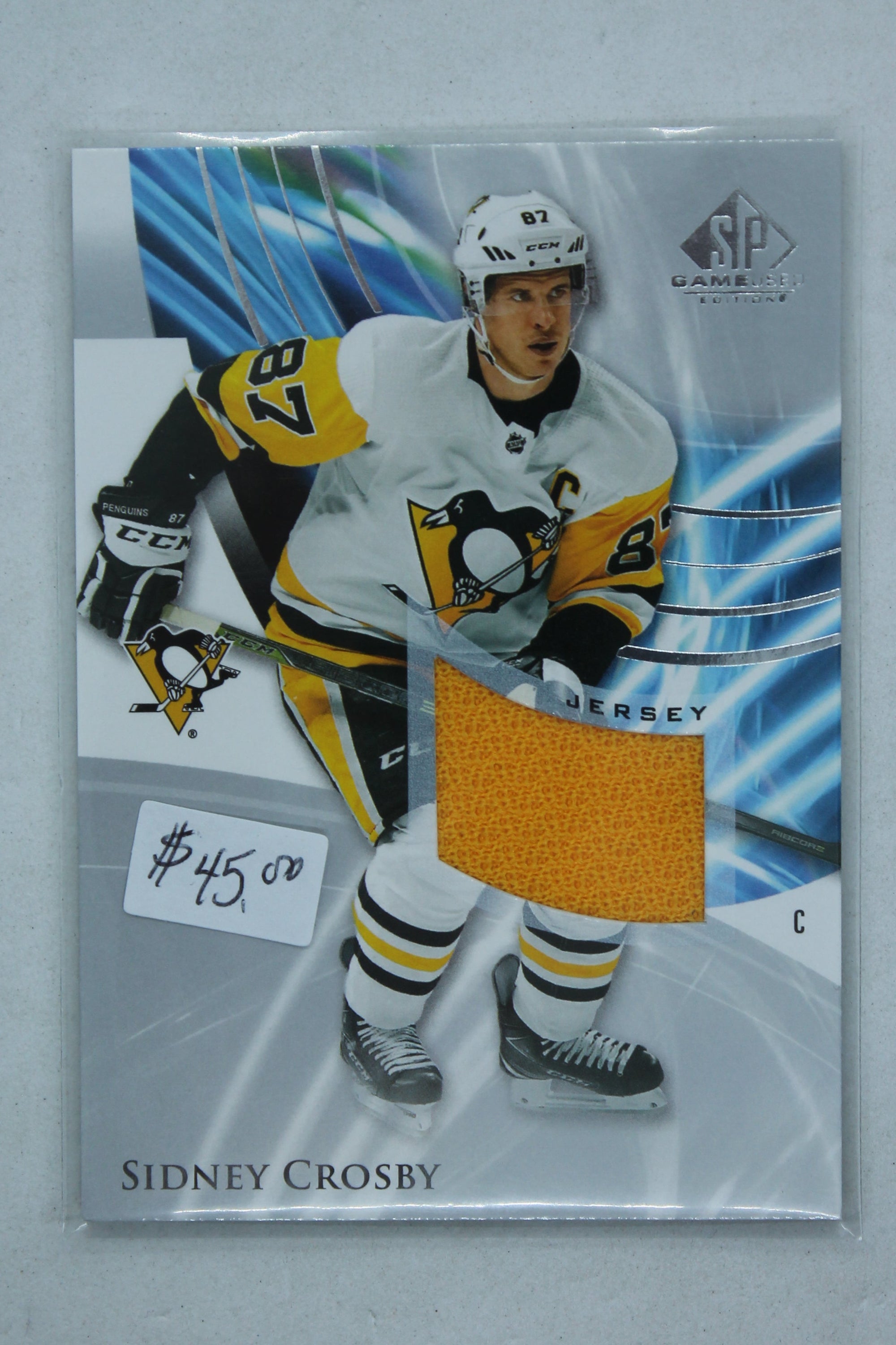 Sidney Crosby 2020-21 Upper Deck SP Game Used Jersey Card
