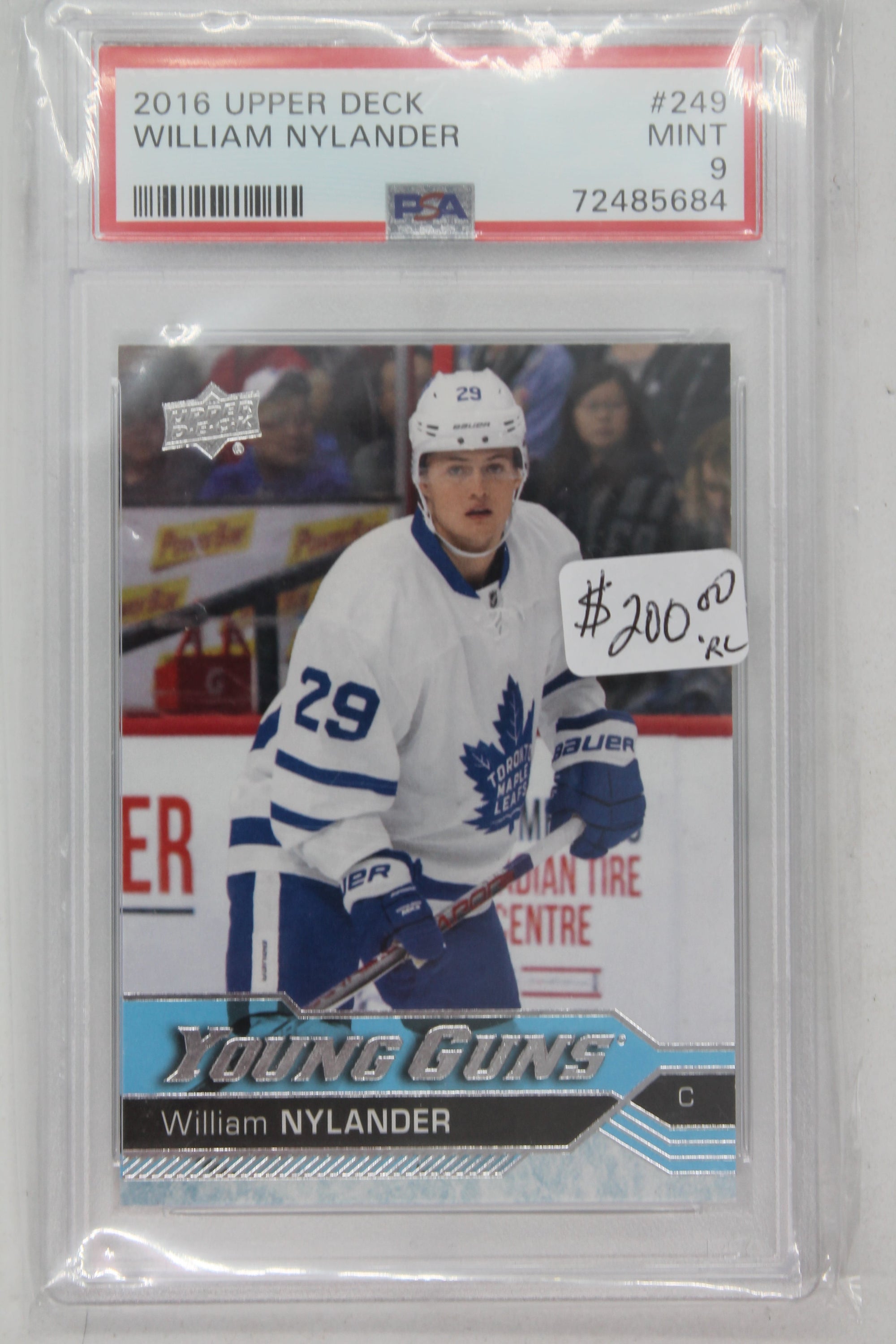William Nylander 2016-17 Upper Deck Young Guns Rookie Card - PSA 9 Mint