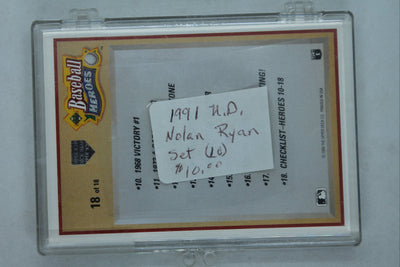 Nolan Ryan 1991 Upper Deck Baseball Heroes Full 9 Card Set + Cover Card