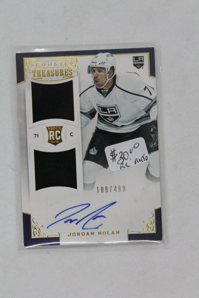 Jordan Nolan 2012-13 Panini Rookie Anthology Rookie Card #188/499 - Shoresy