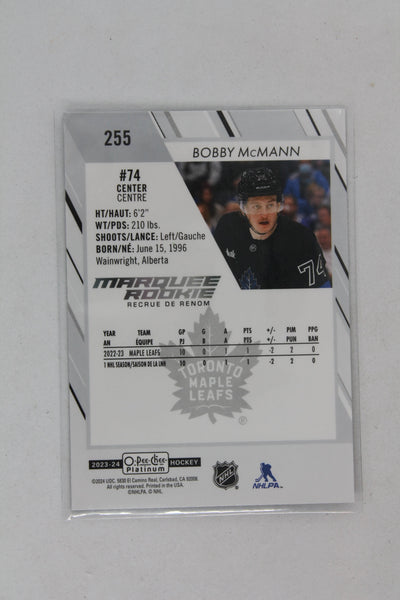 Bobby McMann 2023-24 O-Pee-Chee Platinum Marquee Rookies Rookie Card