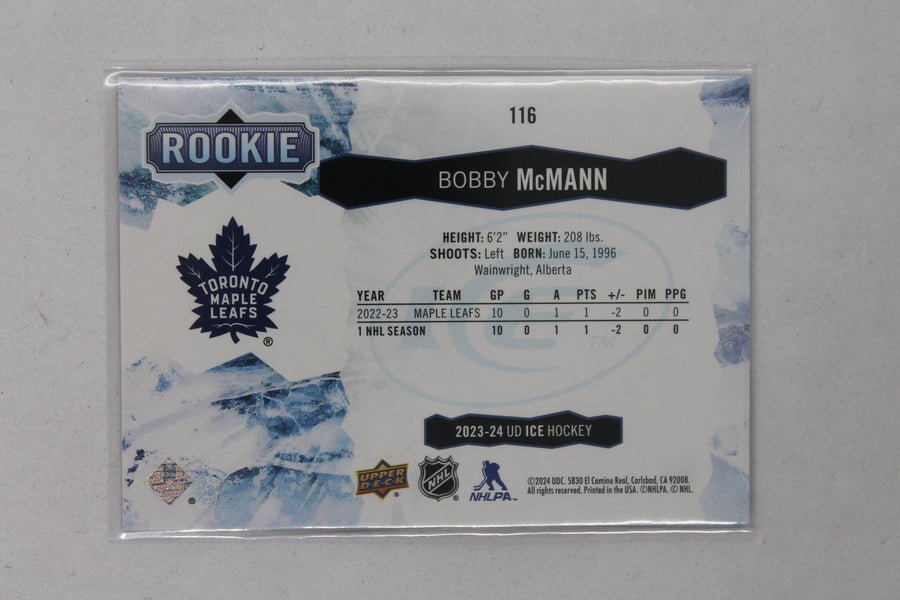 Bobby McMann 2023-24 Upper Deck Ice Purple Rookies Rookie Card