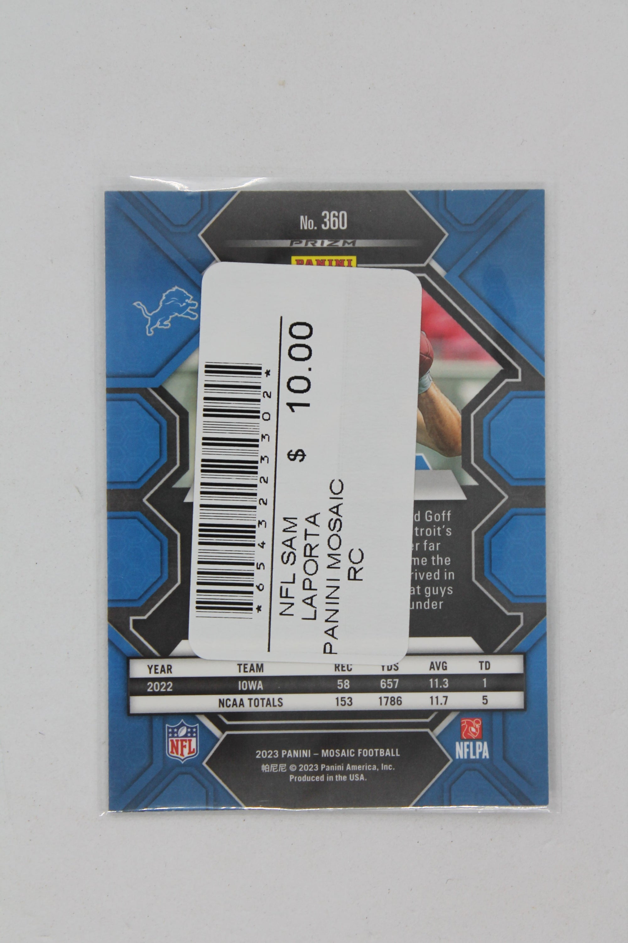Sam LaPorta 2023 Panini Mosaic Rookies - Rookie Card