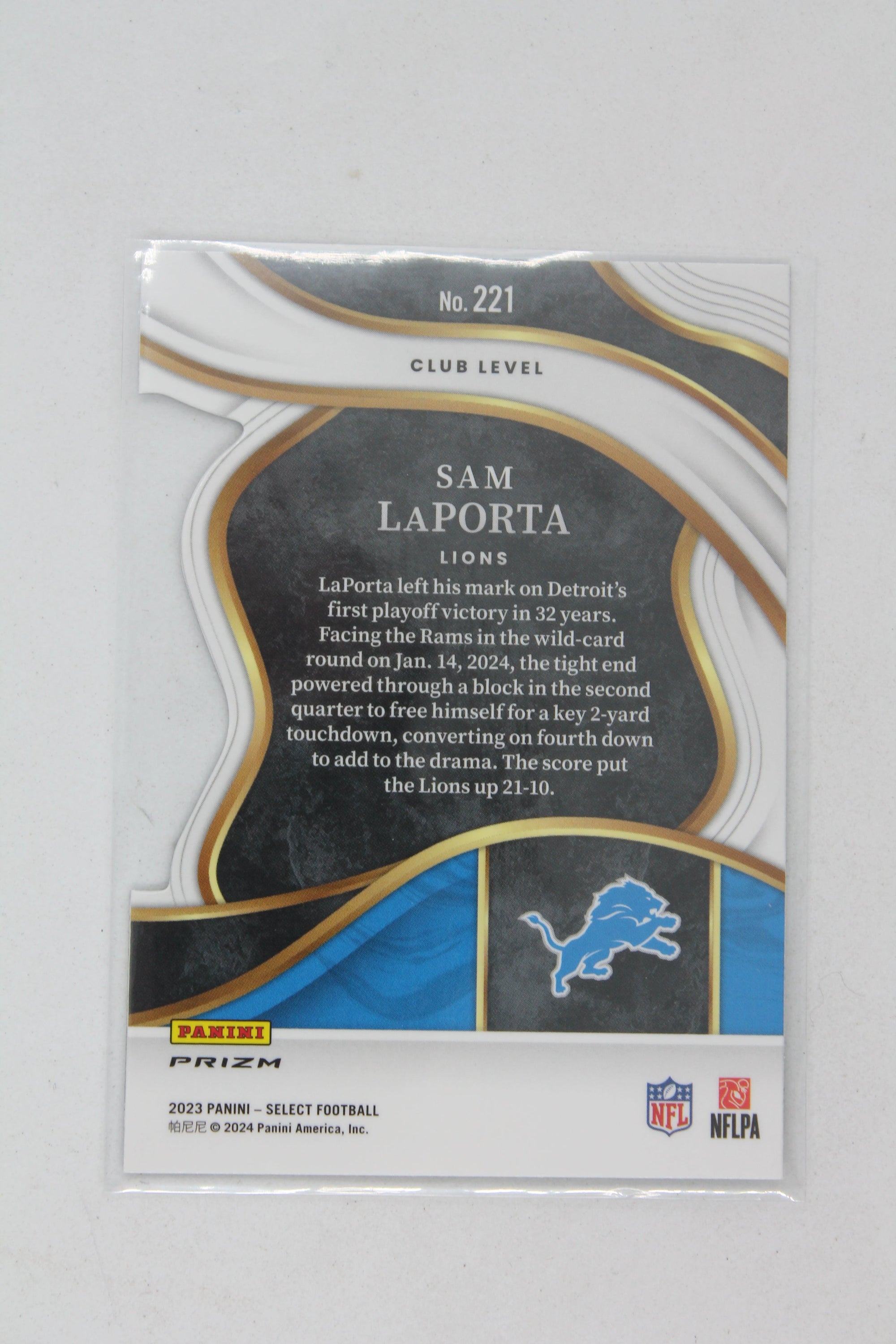 Sam LaPorta 2023 Panini Select Red & Yellow Prizm Die-Cut Rookie Card